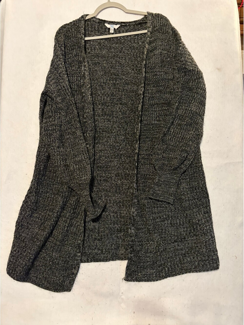 Time & True Women's Open Front Cardigan Sweater XL 16-18 Charcoal Gray